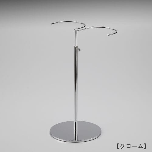ブーツスタンド両足用/表面処理:クロームメッキ(Cr)仕上/材質:スチール/ロングブーツを倒れることなくディスプレイ/デザイン:可能な限りスタンドが目立たないようにしました。/ヘッド:上下可動式/日本製