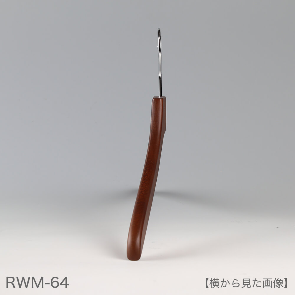 レンタルハンガー メンズシャツ用 木製茶染 クローム W420mm RWM-64 1