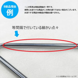 【B級品理由例】
等間隔で付いている細かい点々
※この写真はB級品理由の一例です。
実際にお送りする商品がこの例の通りでない場合がございます。
お送りする商品のB級品の理由は選べません。